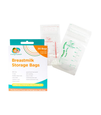 orange and peach breastmilk storage bag (20 bags)