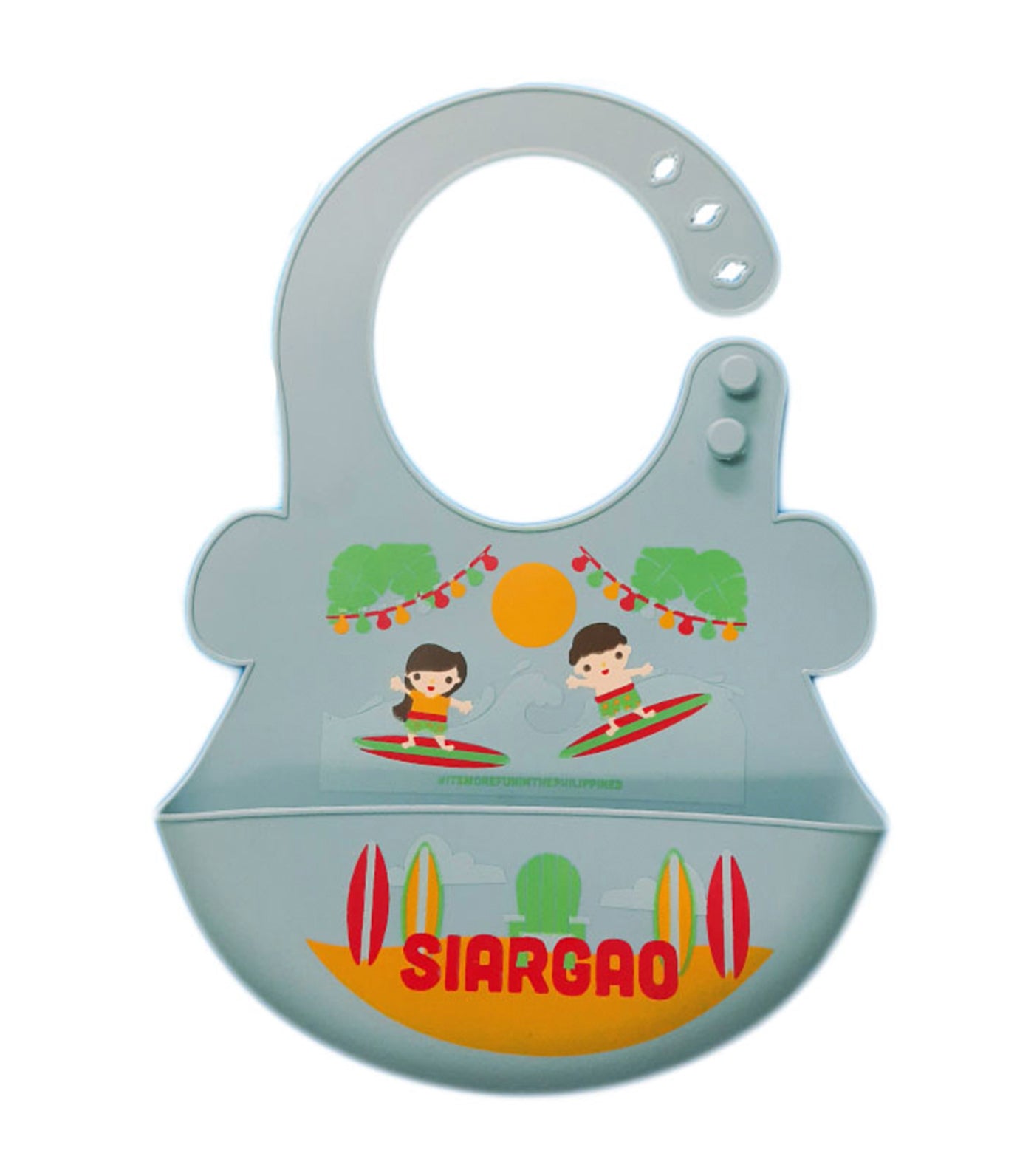 orange and peach silicone food bib - siargao