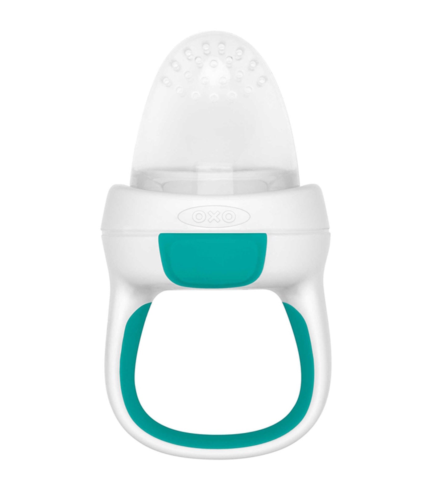 oxo tot teal silicone self-feeder