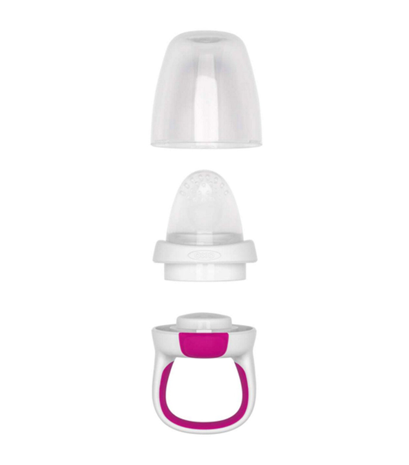 oxo tot pink silicone self-feeder