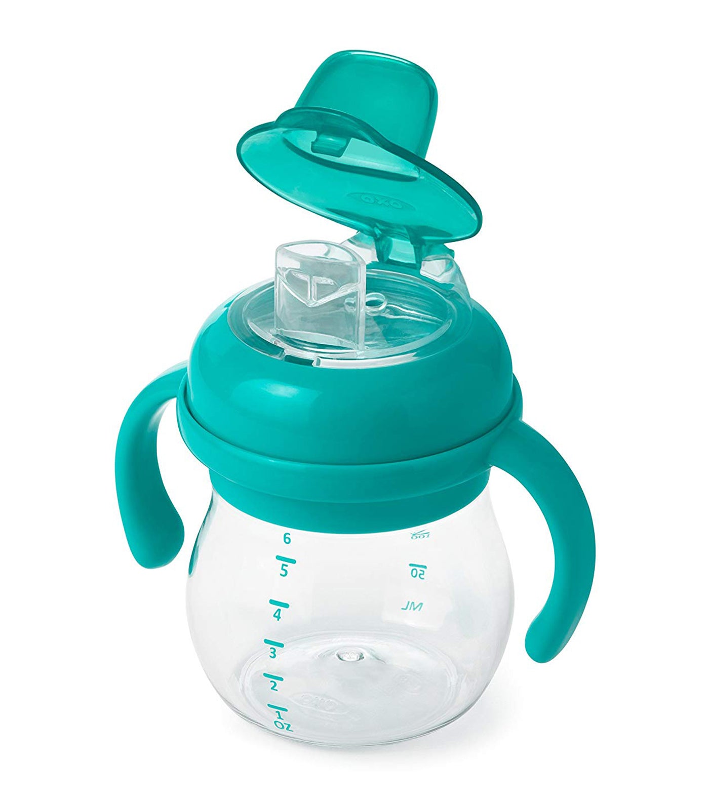 oxo tot teal grow soft spout sippy cup with handles - 6oz