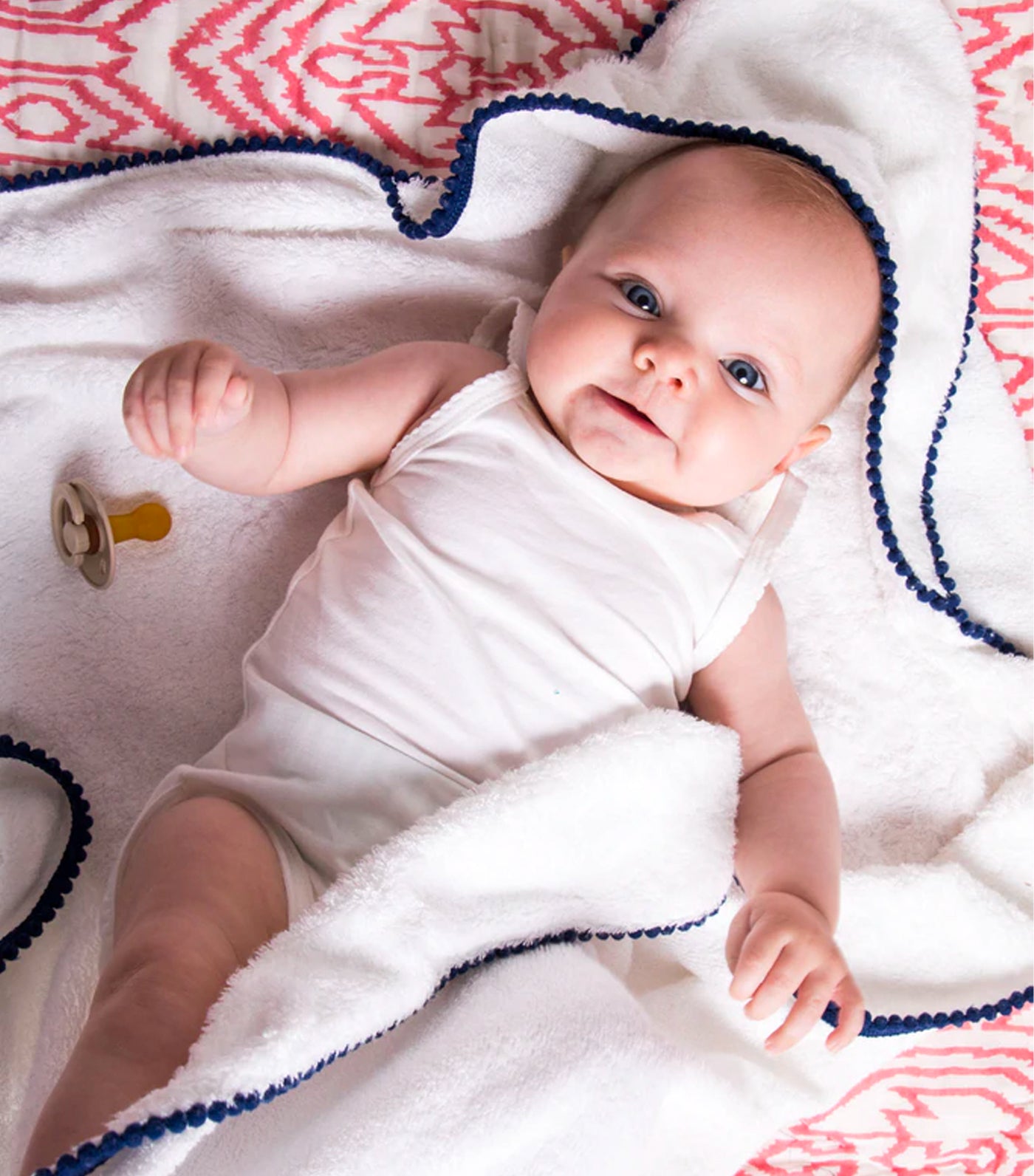 Malabar Baby Bamboo Terry Pom Pom Hooded Towel