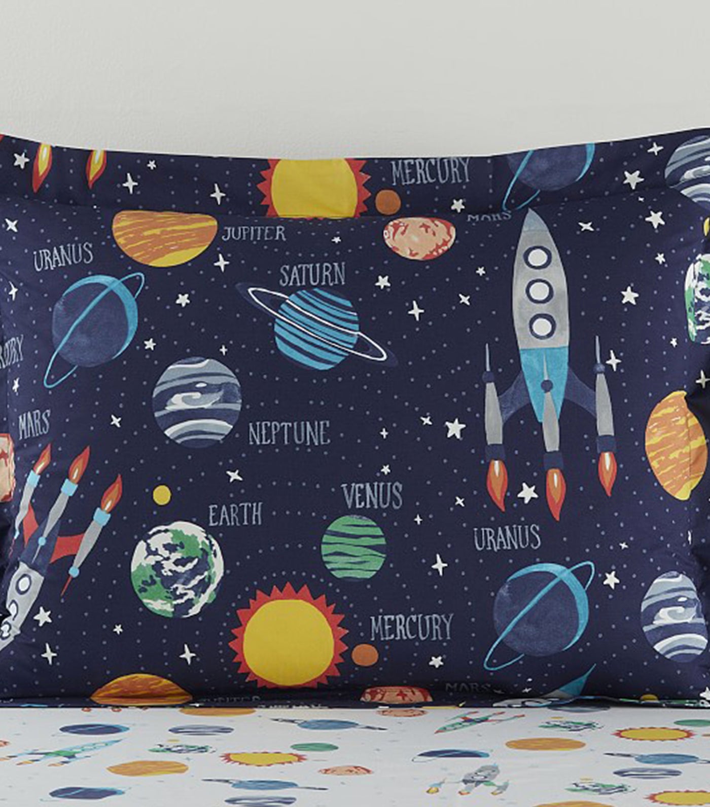 pottery barn kids solar system glow-in-the-dark duvet - pillow sham