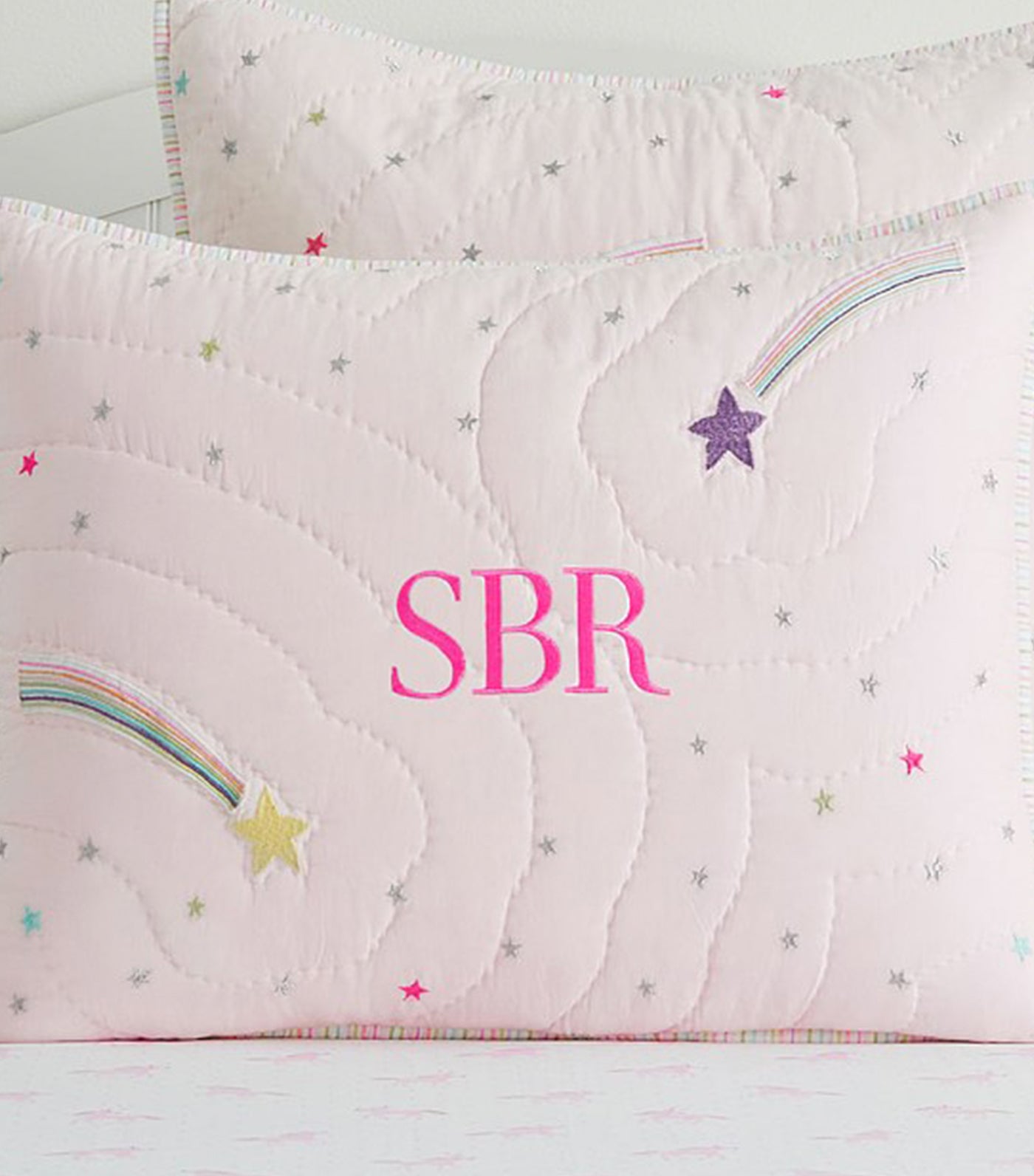 pottery barn kids rainbow unicorn reversible quilt - pillow sham