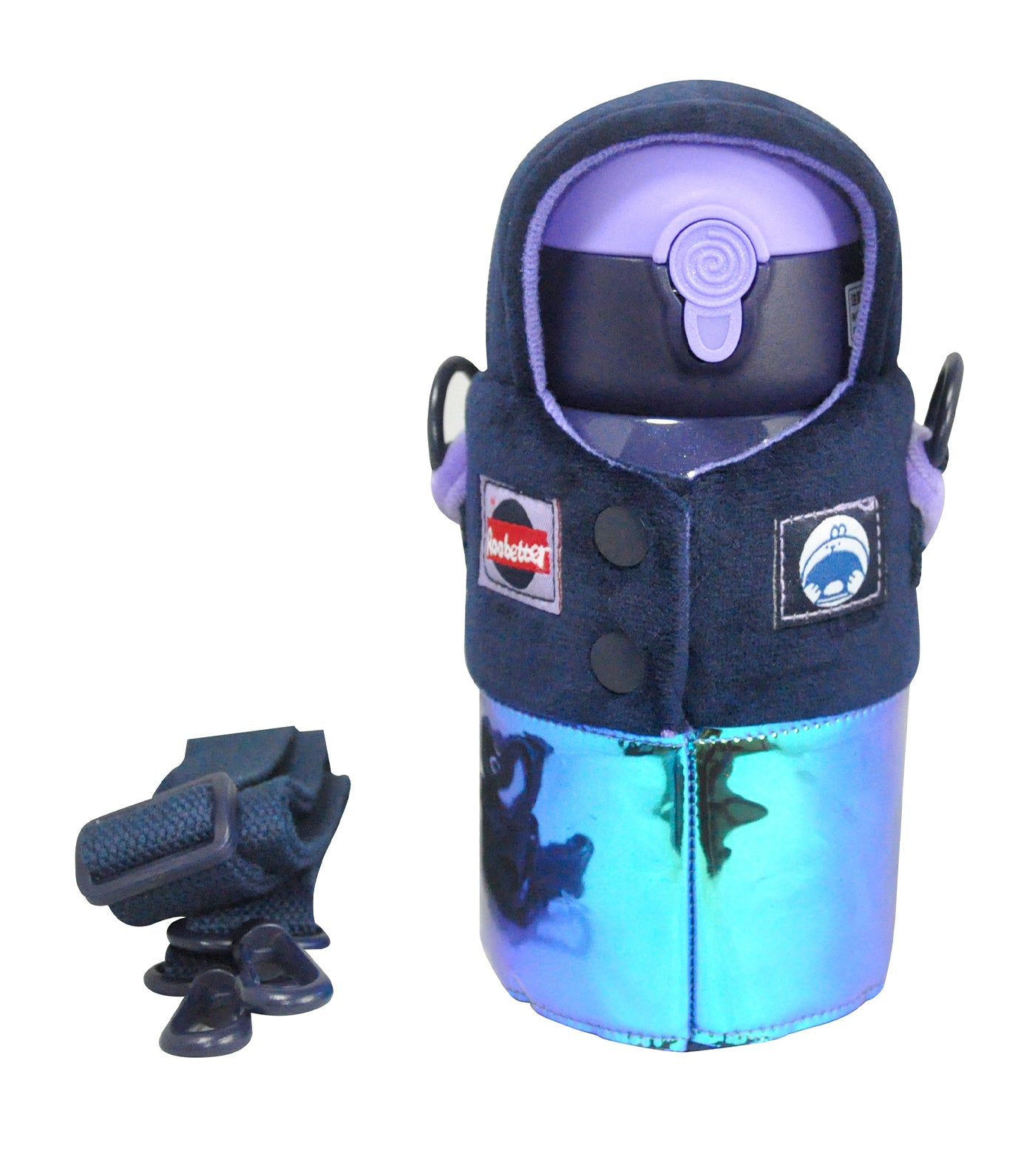 roobetter violet 460ml insulated water bottle - spaceman