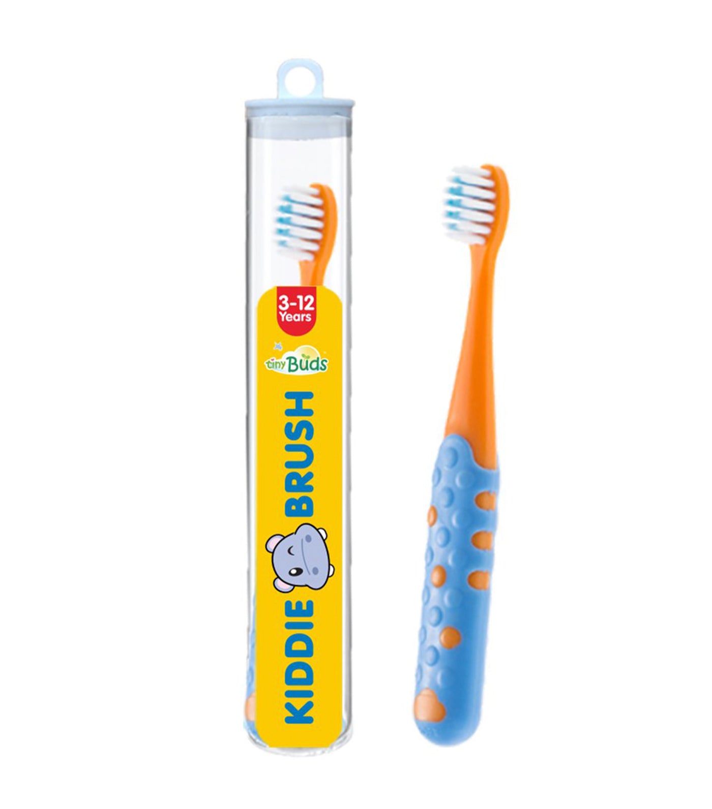tiny buds orange and navy kiddie toothbrush (3-12 years)