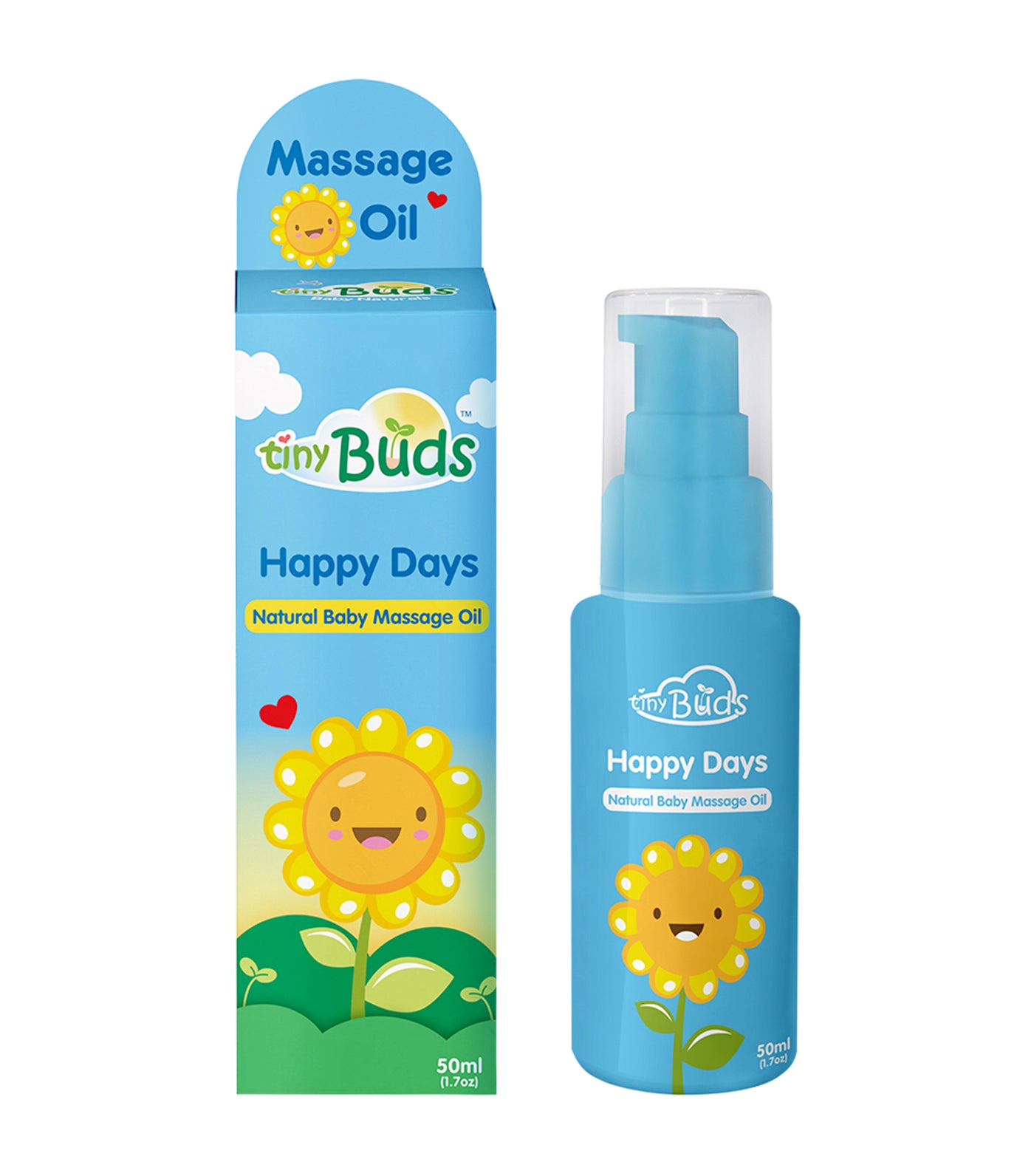 tiny buds happy days natural baby sunflower oil 50ml