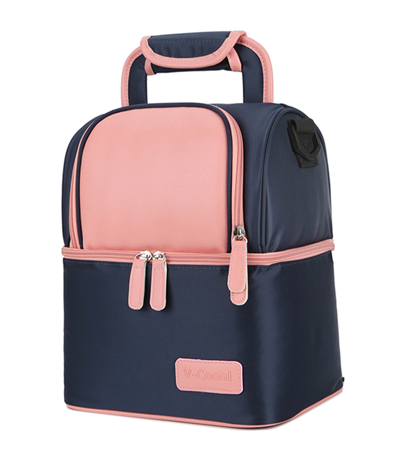 v-coool blue and pink breast pump insulated cooler backpack