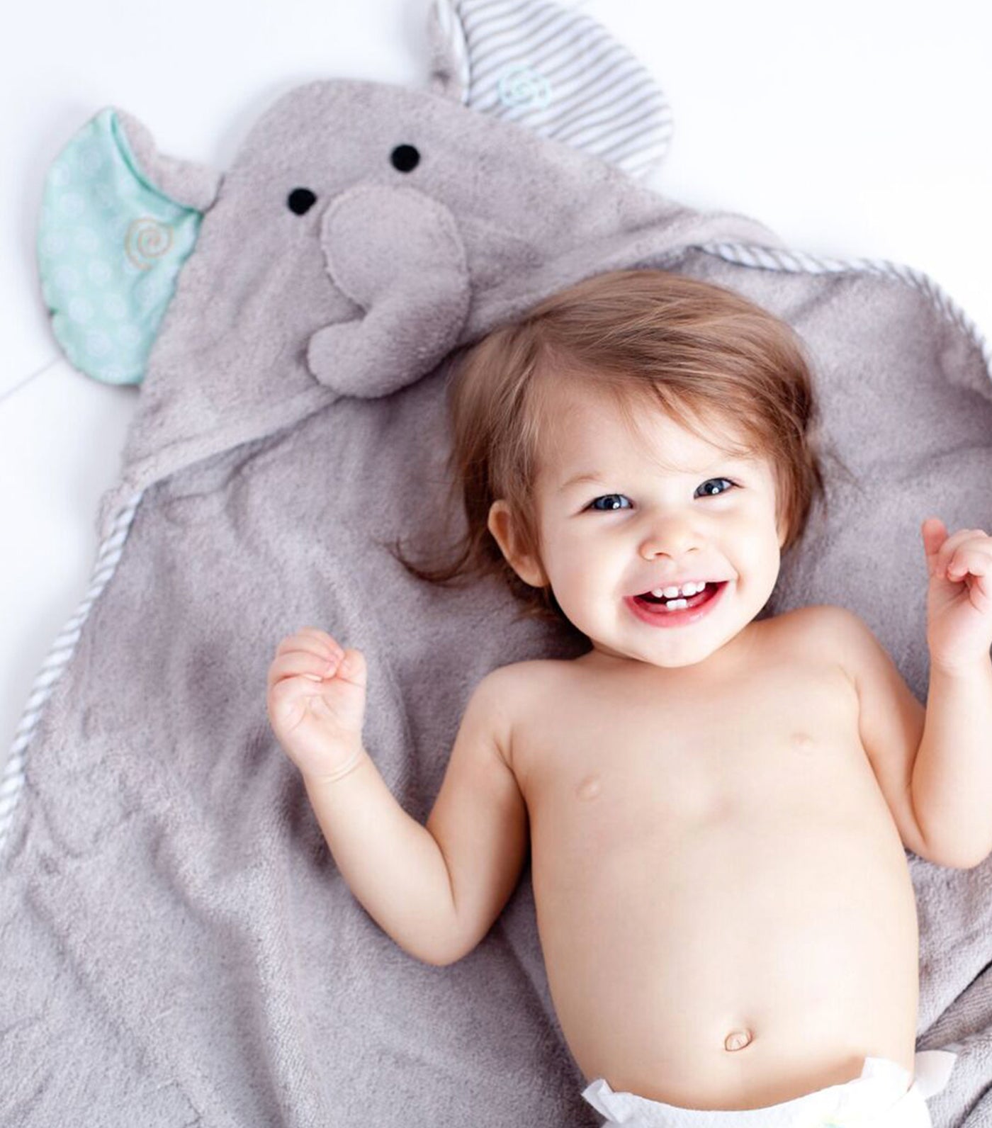 zoocchini baby hooded towel - elle the elephant