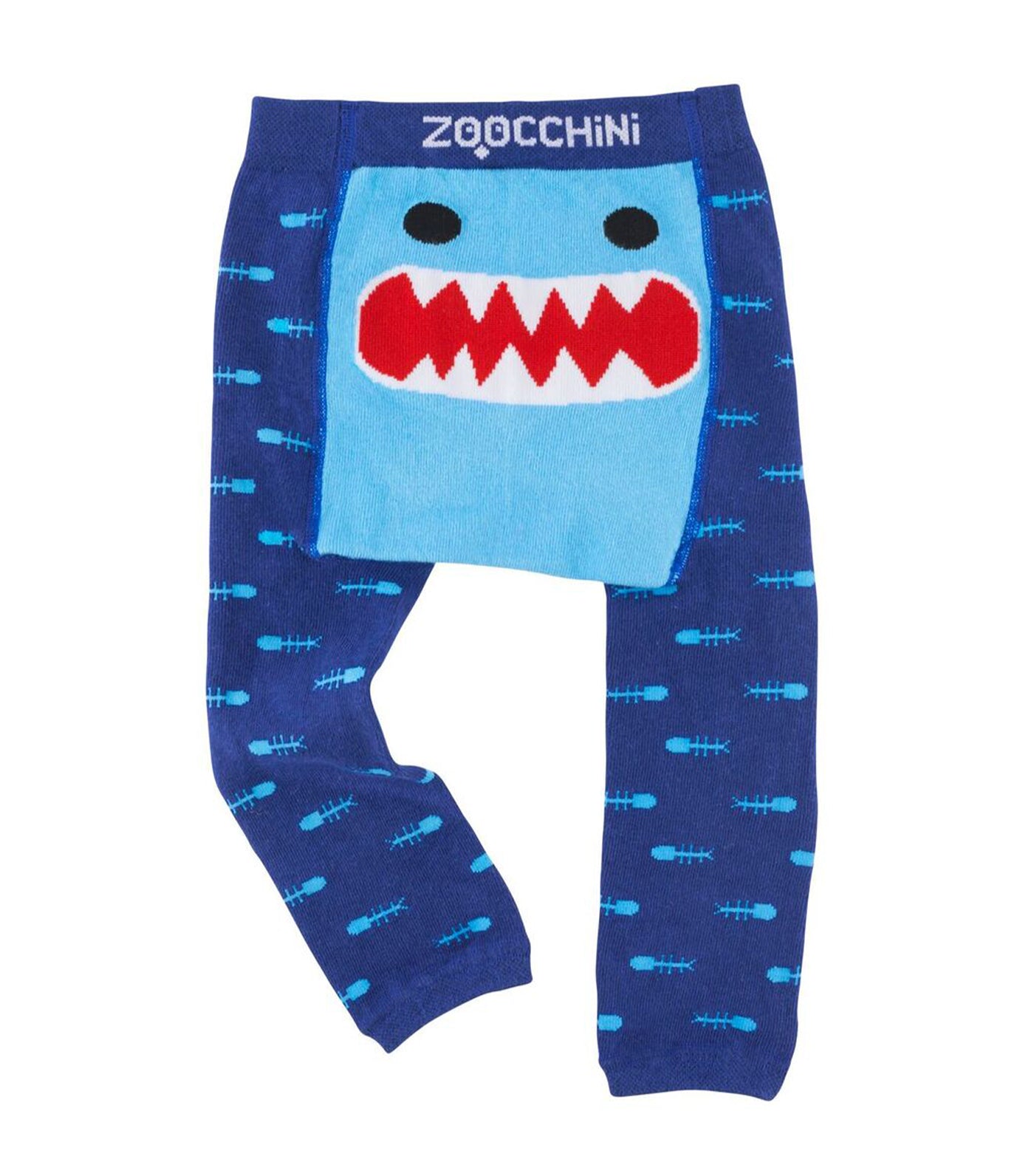 zoocchini grip+easy comfort crawler leggings and socks set - sherman the shark