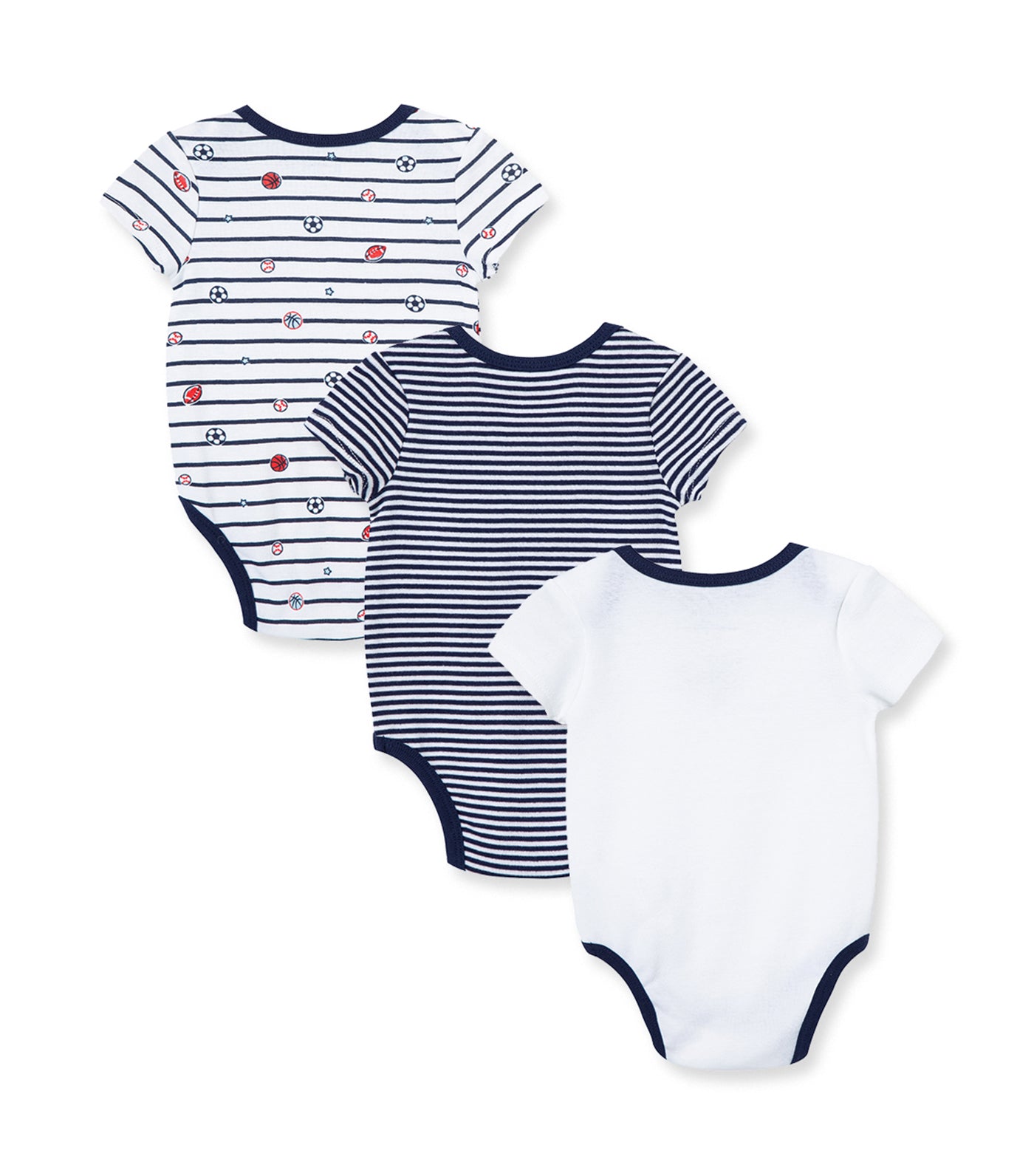 Sports Star 3-pack Bodysuit Navy Stripe