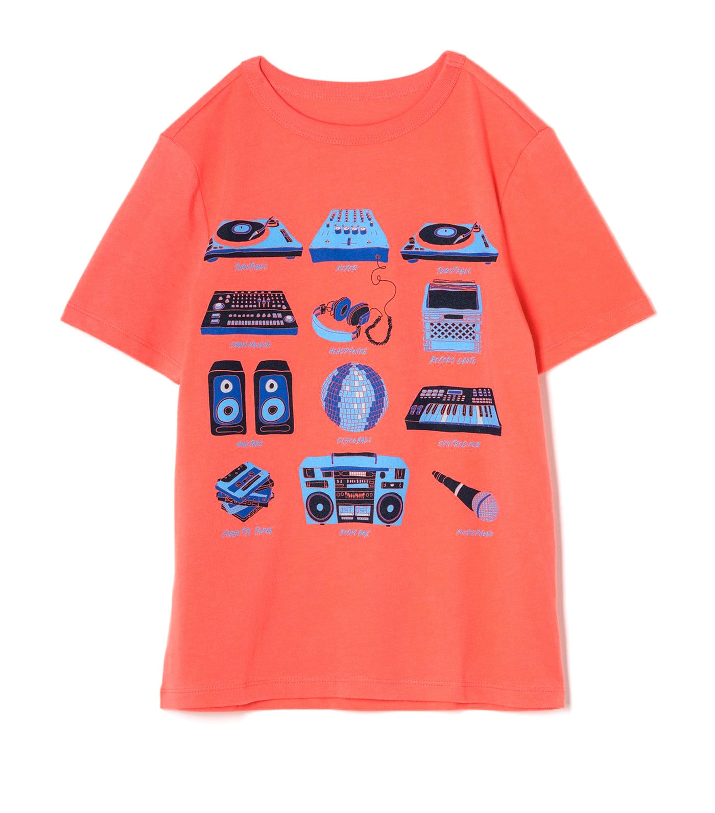 Graphic T-Shirt Neon Coral Print