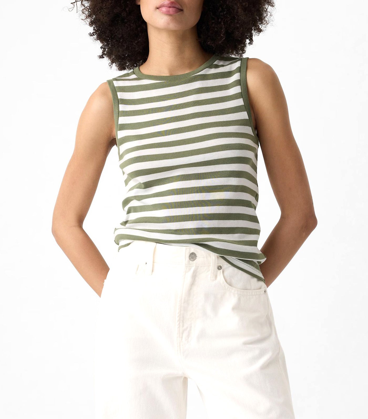 Stripe Tank Top Green Stripe