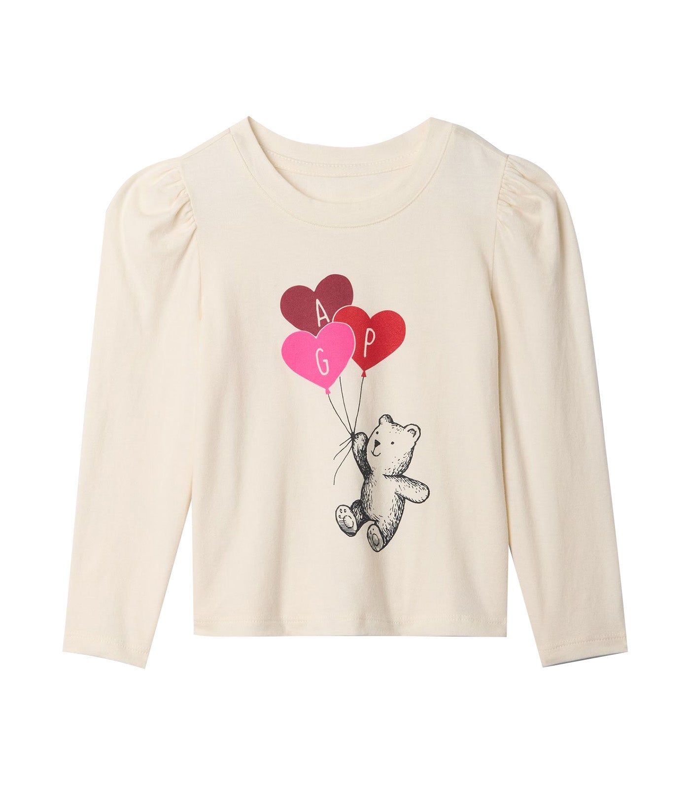 Toddler Mix and Match Puff Sleeve T-Shirt Red Heart