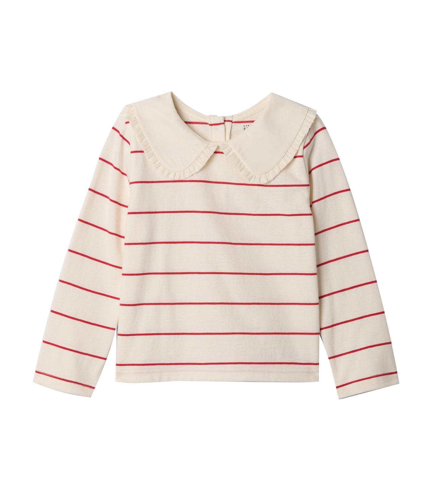 Toddler Ruffle Collar T-Shirt Pure Red Stripe