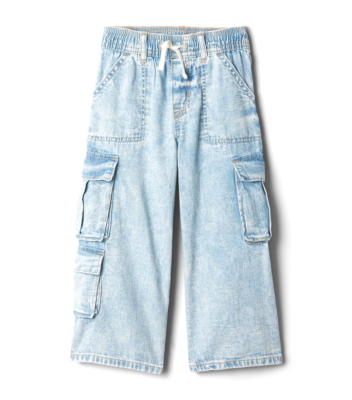 Toddler Pull-On Cargo Baggy Jeans Light Wash