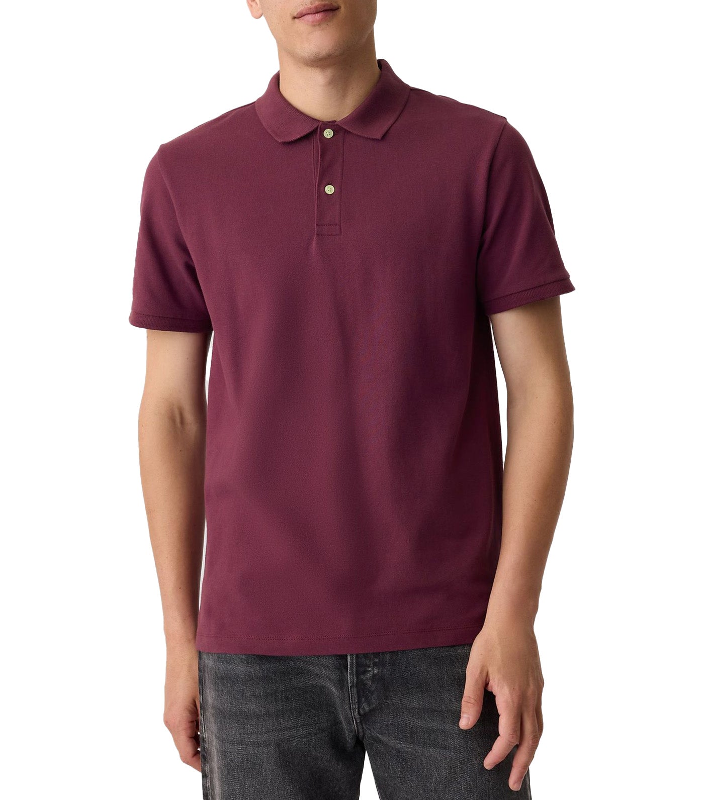 Stretch Pique Polo Shirt Grape Purple 19-2315