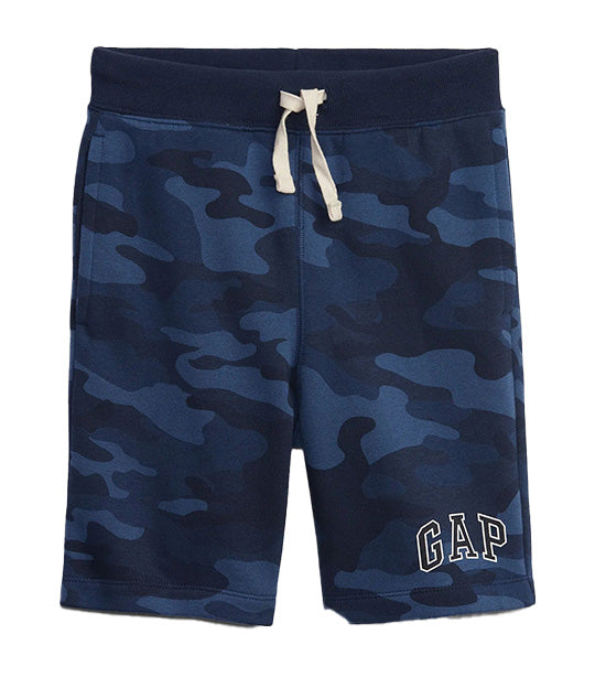 Kids Gap Logo Pull-On Shorts Blue Camo