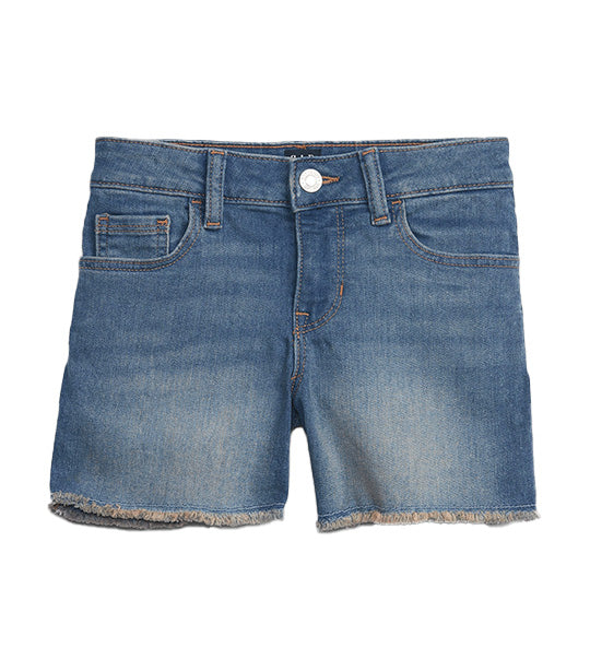 Kids Mid Rise Midi Denim Shorts with Washwell Medium Wash