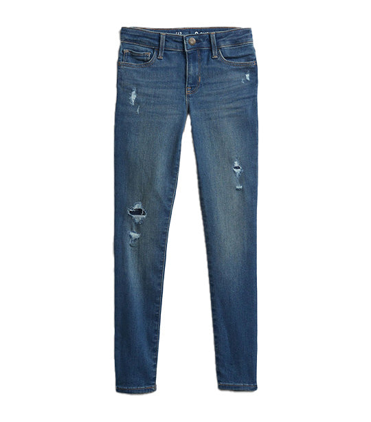 Kids Super Skinny Destructed Jeans with Washwell Medium Wash