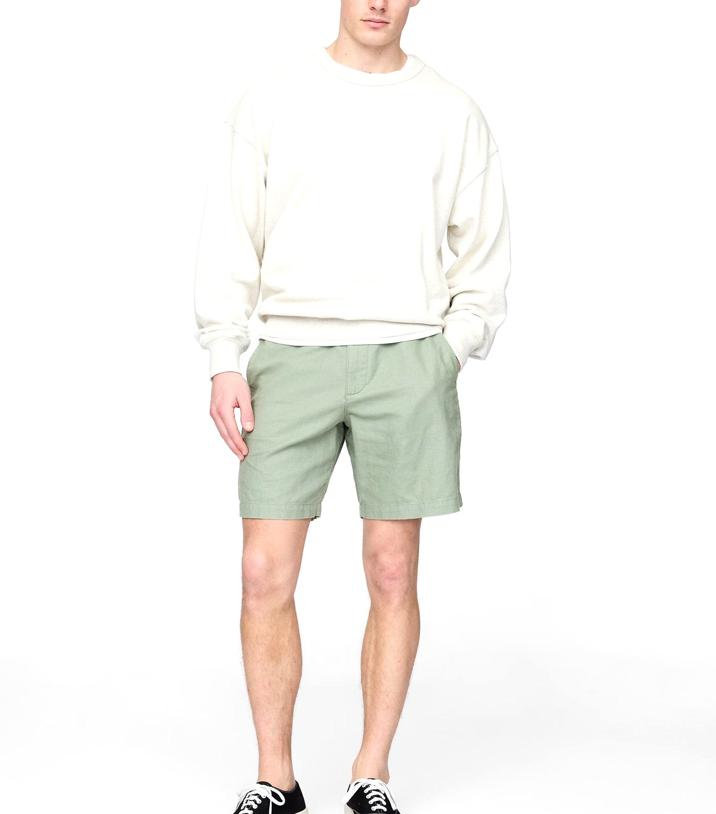 8" Linen-Cotton Shorts