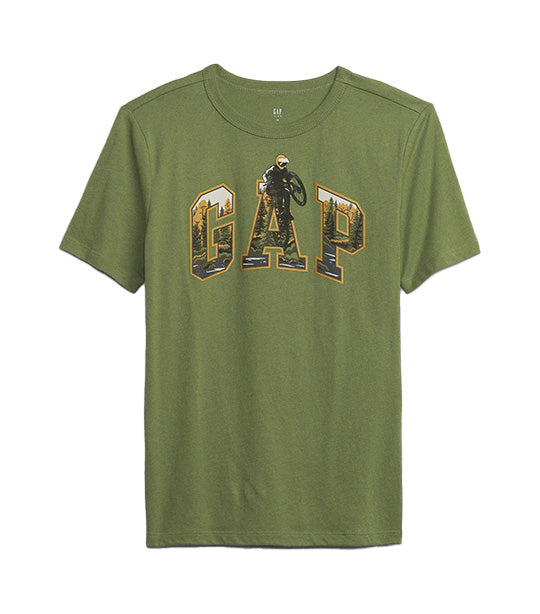 Kids Graphic T-Shirt Foliage Green