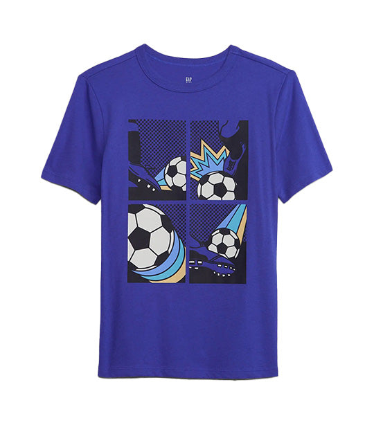 Kids Graphic T-Shirt Mosaic Blue