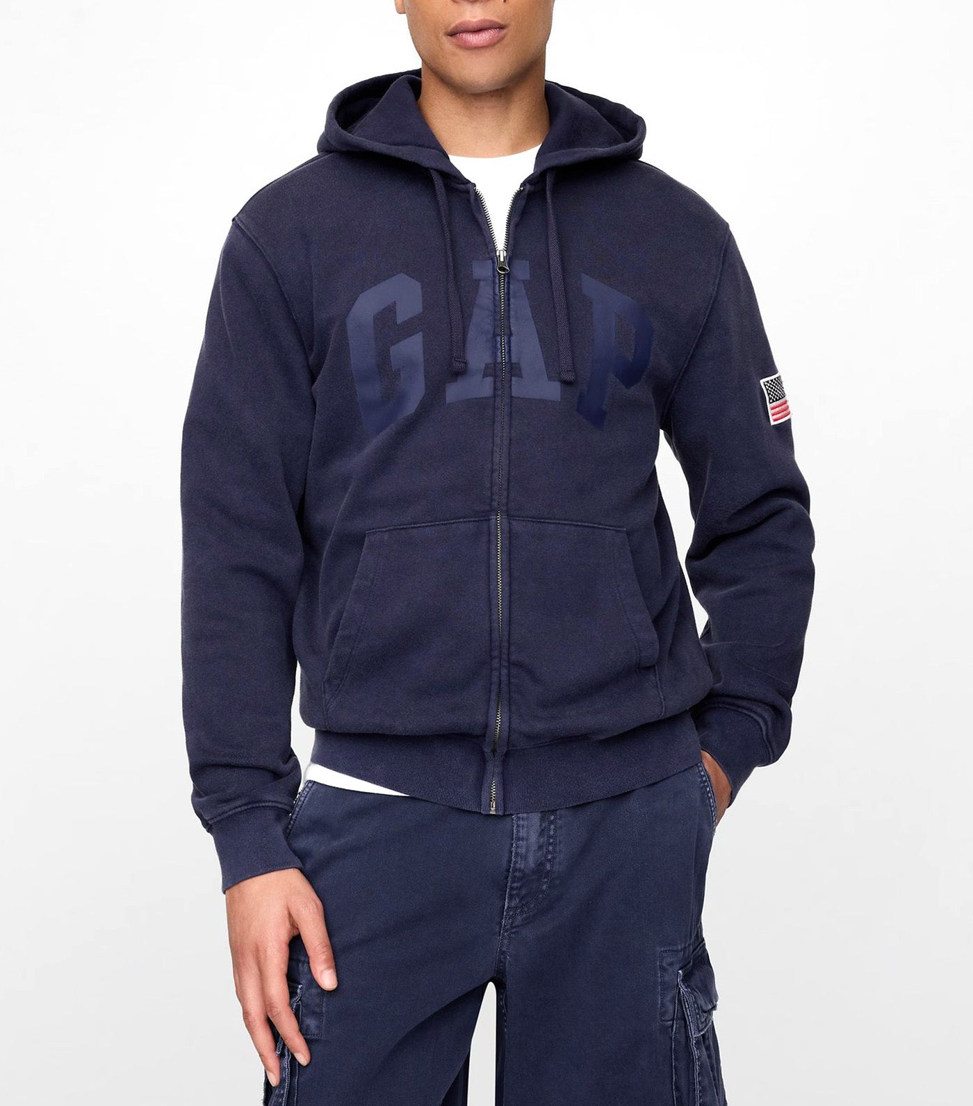 VintageSoft Gap Logo Zip Hoodie