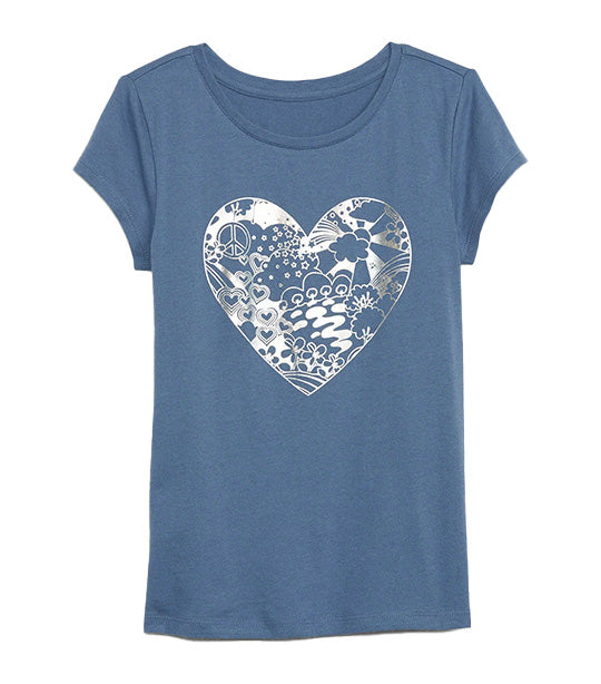 Girls Graphic T-Shirt Bainbridge Blue