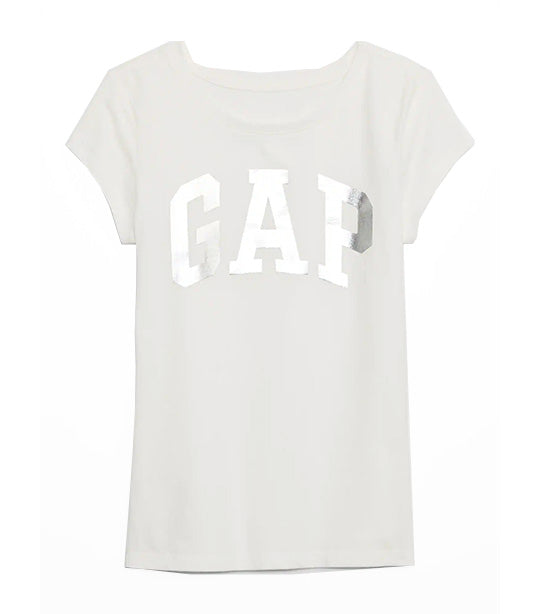 Girls Gap Logo T-Shirt New Off White