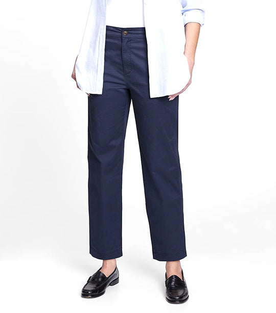 High Rise Girlfriend Khakis with Washwell Vintage Navy