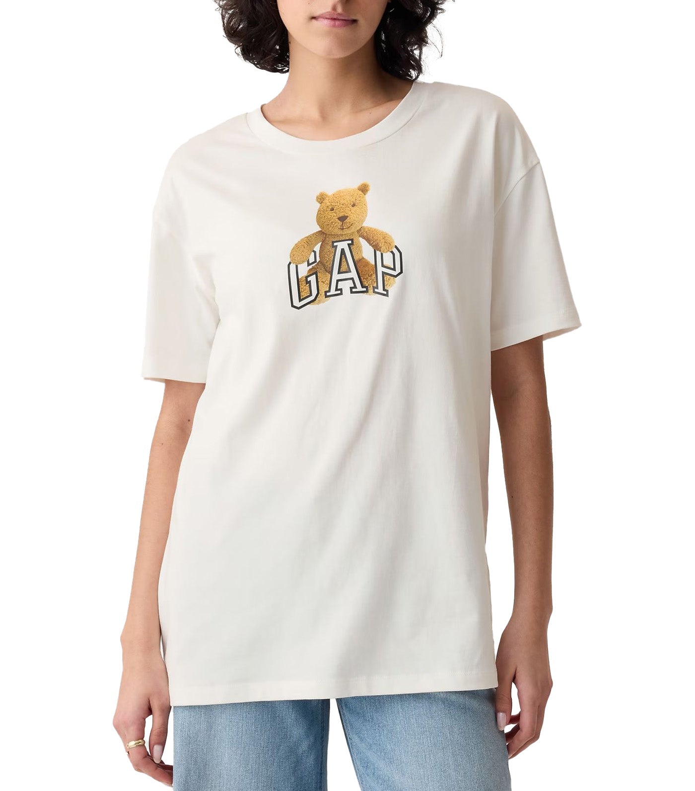 Organic Cotton Brannan Bear Logo Graphic T-Shirt New Off White