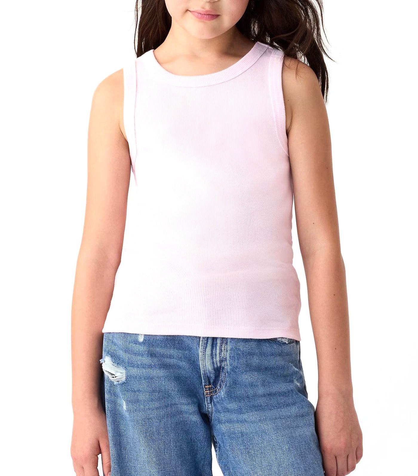 Kids Rib Tank Top Light Peony