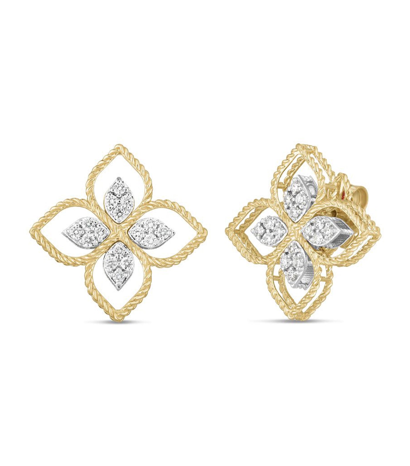 Princess Flower Earring With Diamonds