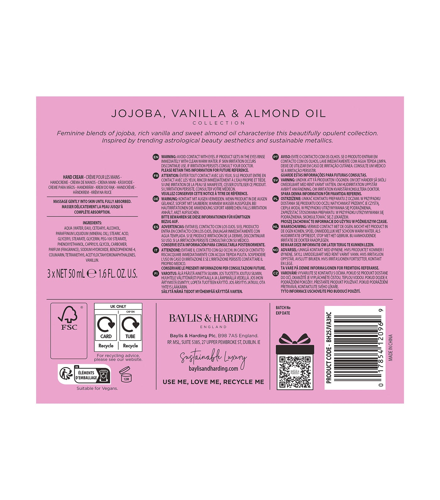 Jojoba, Vanilla & Almond Oil Luxury Hand Treats Gift Set