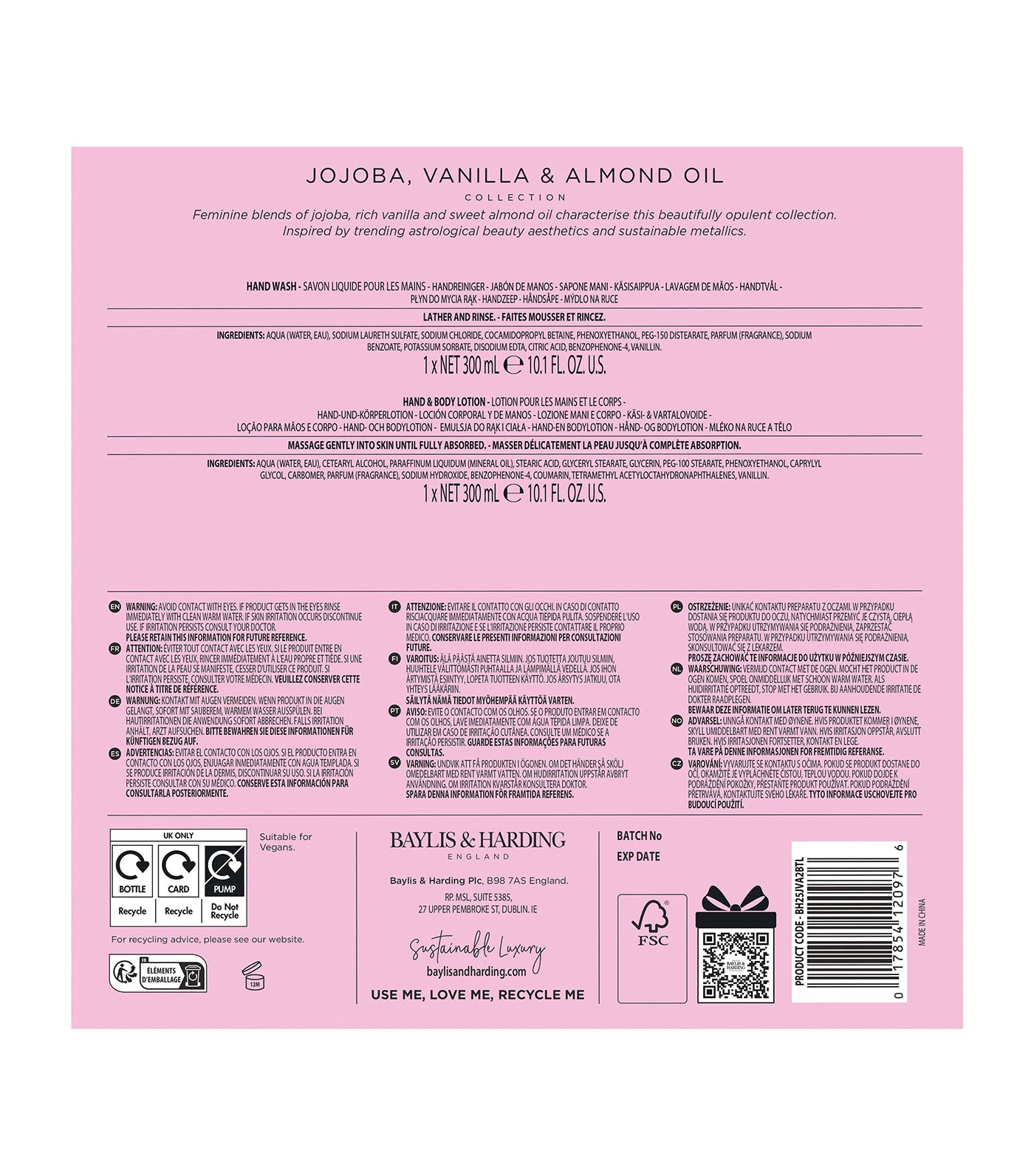 Jojoba, Vanilla & Almond Oil Luxury Hand Care Gift Set