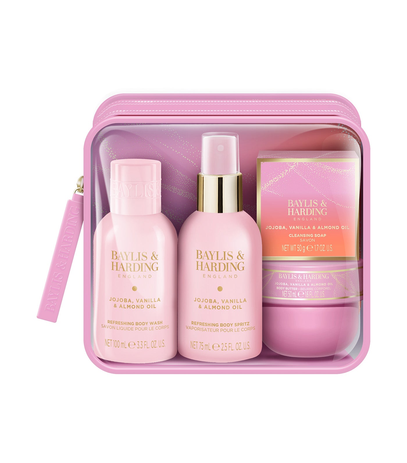 Jojoba, Vanilla, and Almond Oil Luxury Travel Wash Bag Gift Set