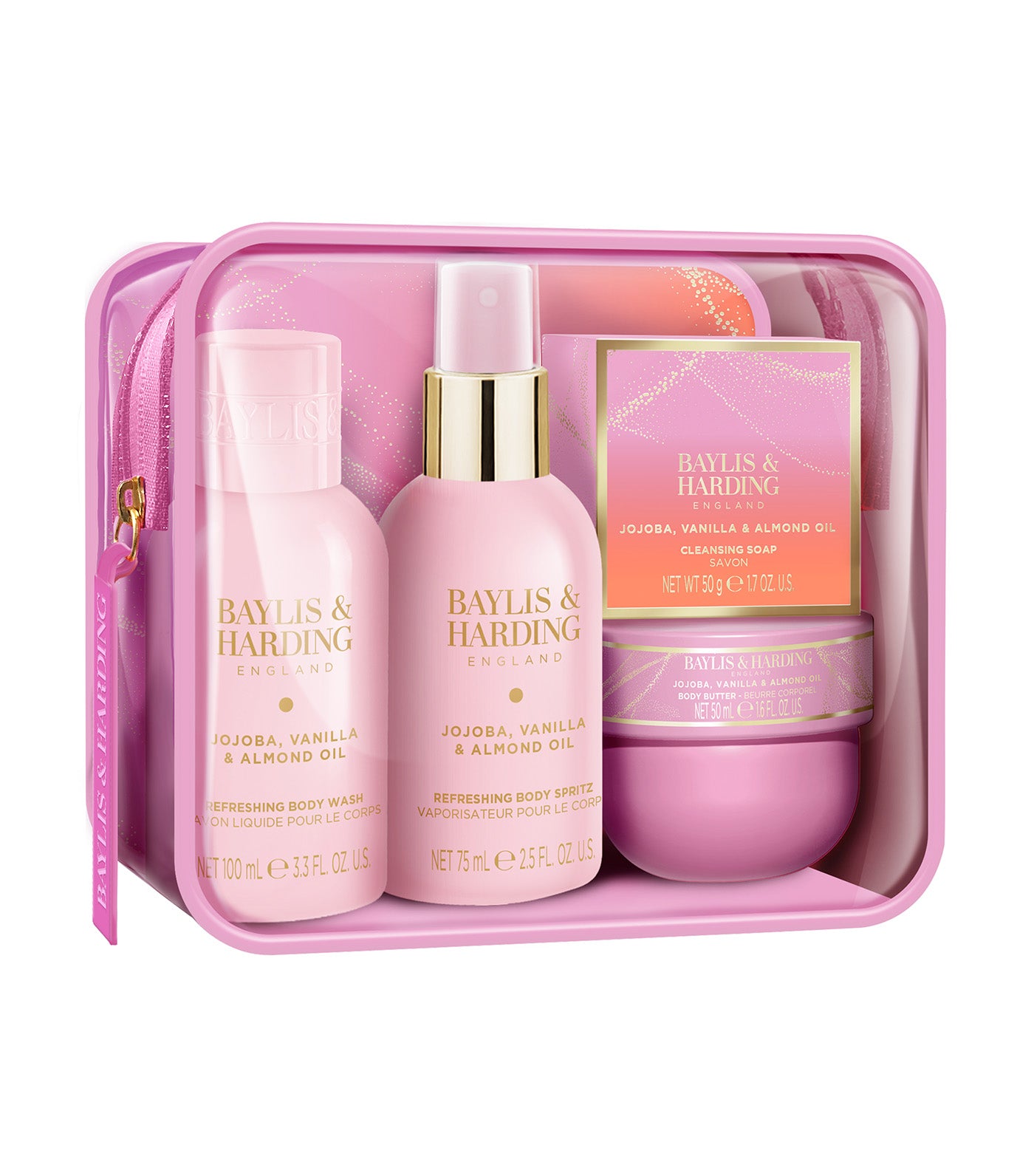 Jojoba, Vanilla, and Almond Oil Luxury Travel Wash Bag Gift Set