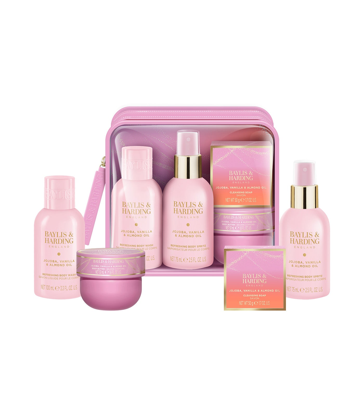 Jojoba, Vanilla, and Almond Oil Luxury Travel Wash Bag Gift Set