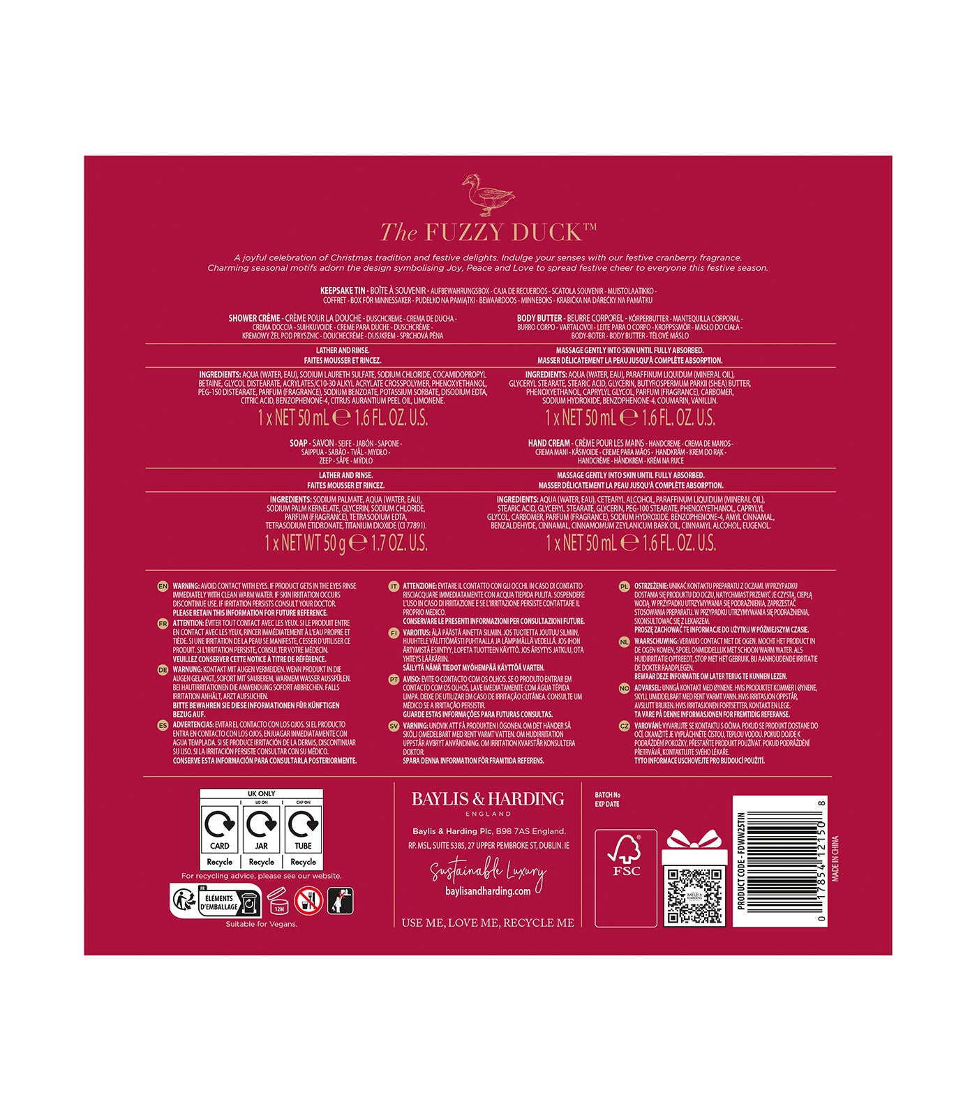 The Fuzzy Duck Winter Wonderland Luxury Pamper Tin Gift Set