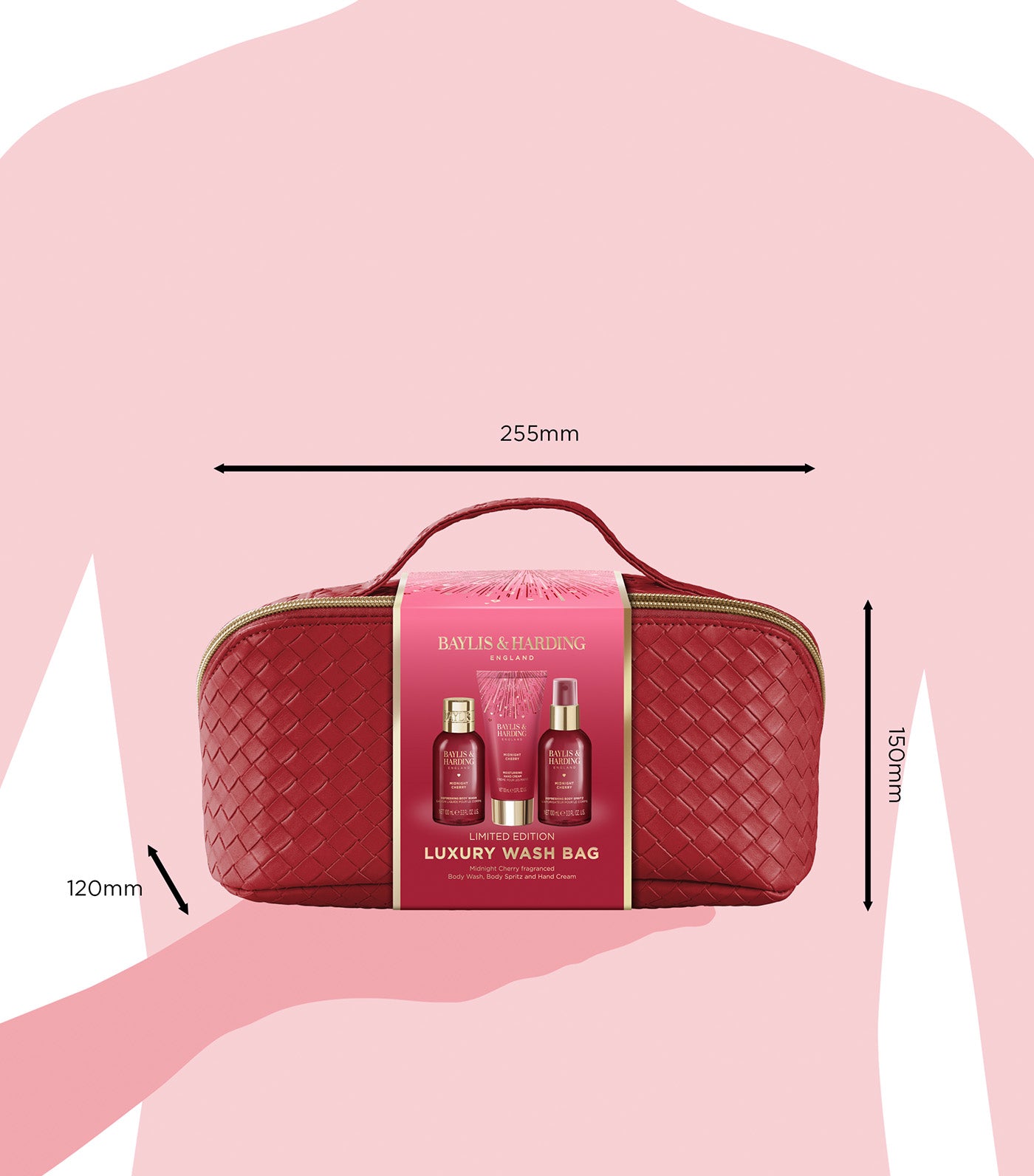 Midnight Cherry Luxury Wash Bag Gift Set