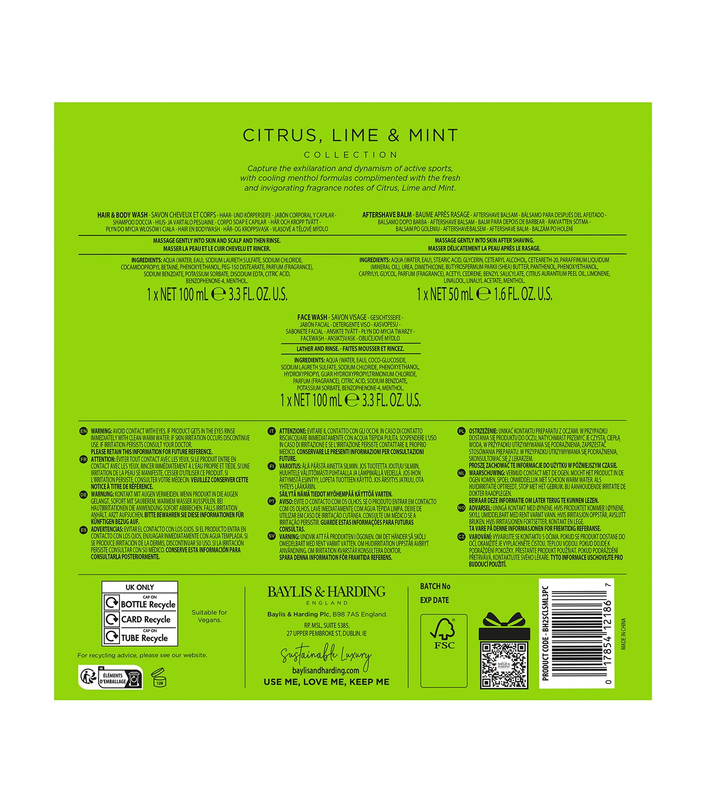 Citrus, Lime, and Mint Men's Refreshing Essentials Trio Gift Set