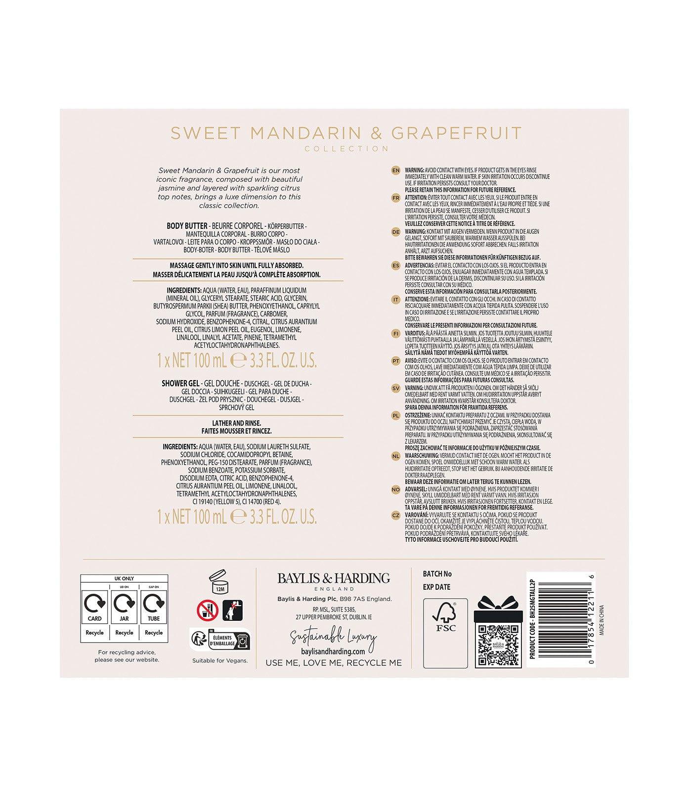 Sweet Mandarin & Grapefruit Indulgent Body Pamper Duo Gift Set