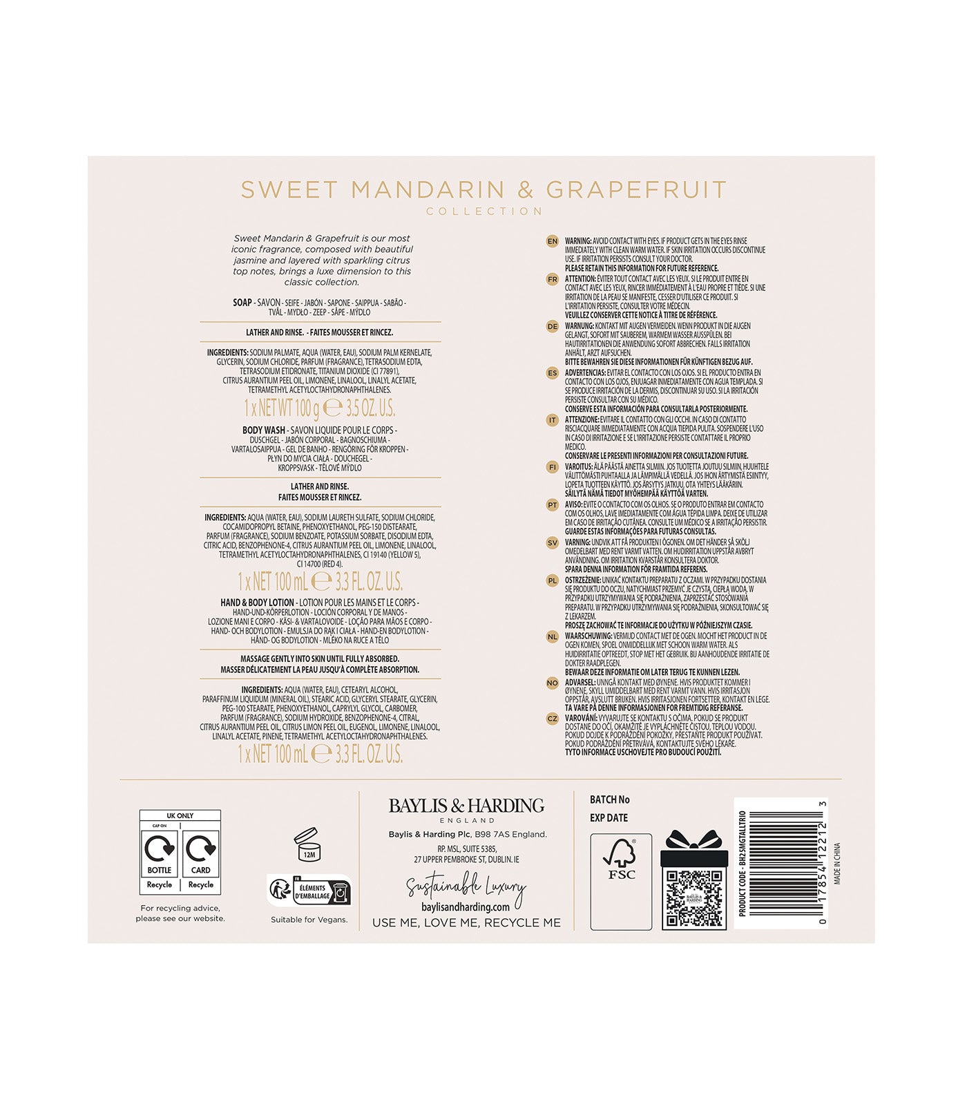 Sweet Mandarin and Grapefruit Pamper Body Trio Gift Set