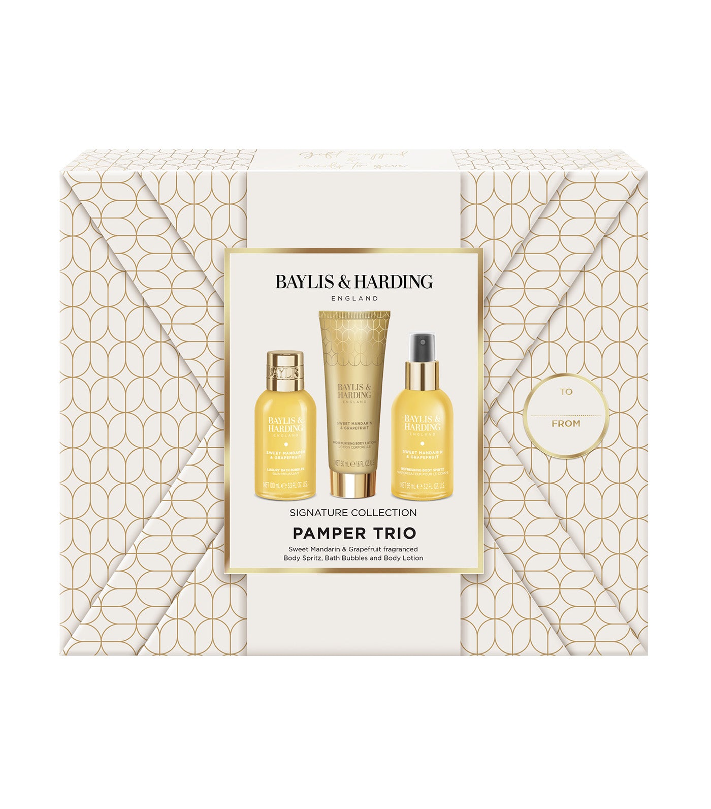 Sweet Mandarin and Grapefruit Gift Wrapped Pamper Trio Gift Set