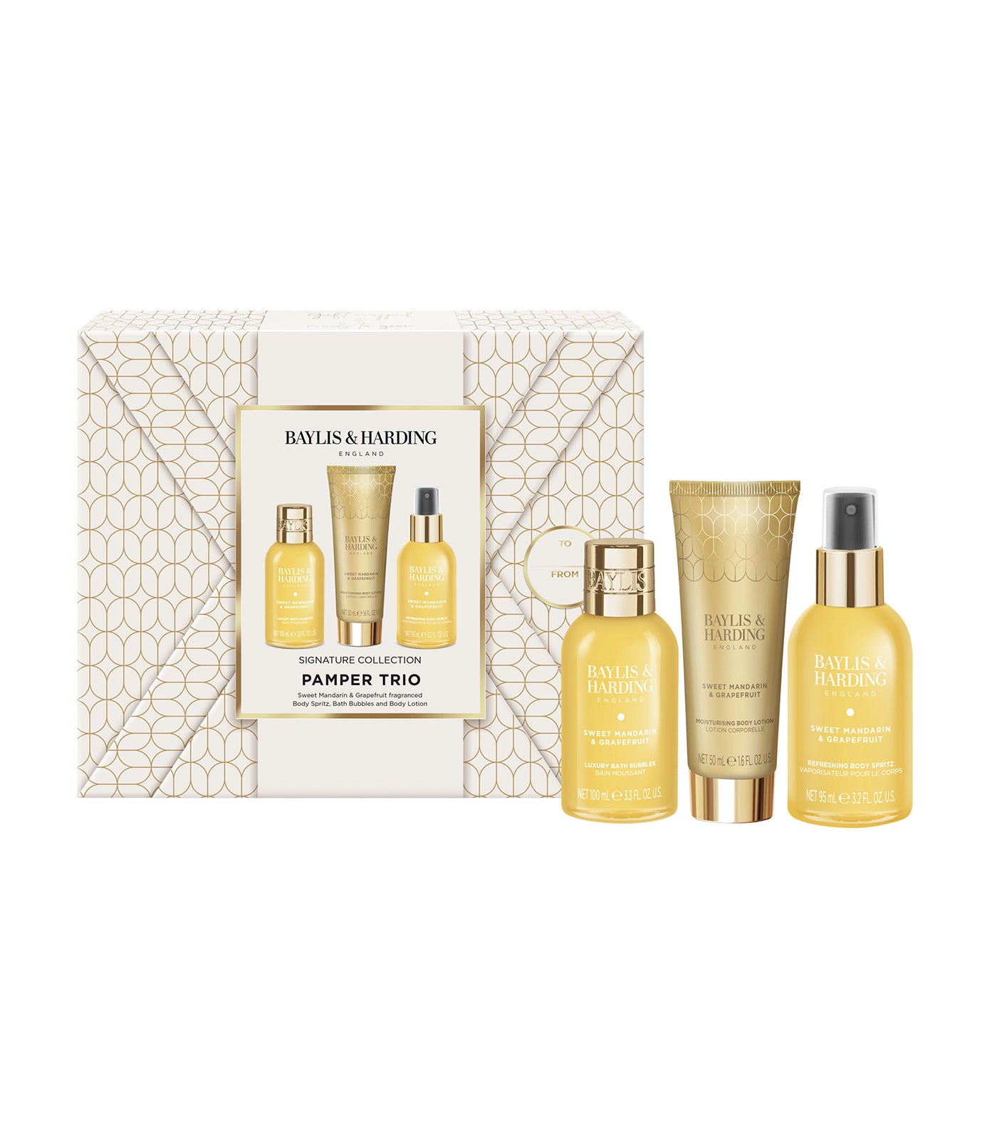 Sweet Mandarin and Grapefruit Gift Wrapped Pamper Trio Gift Set