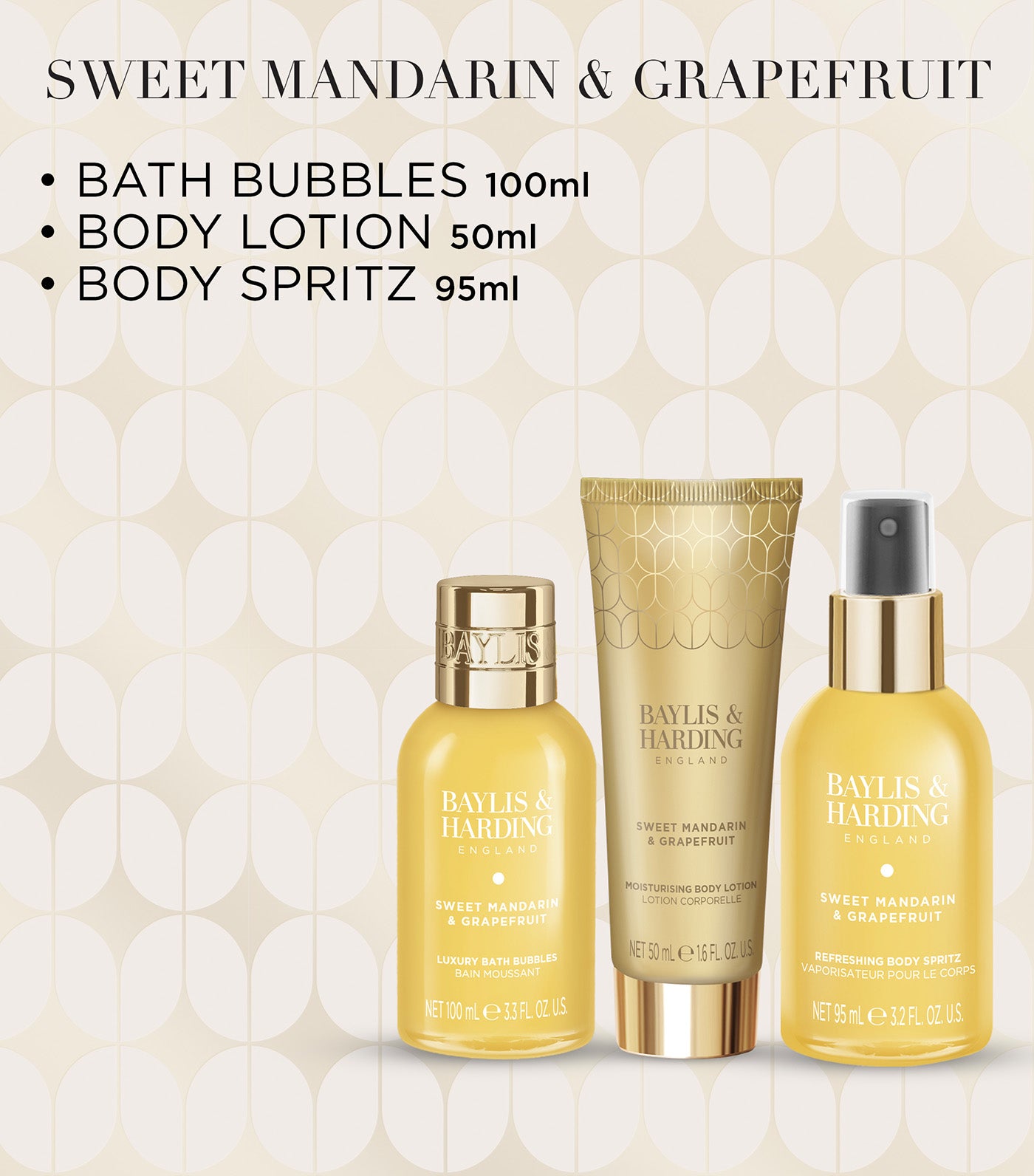 Sweet Mandarin and Grapefruit Gift Wrapped Pamper Trio Gift Set