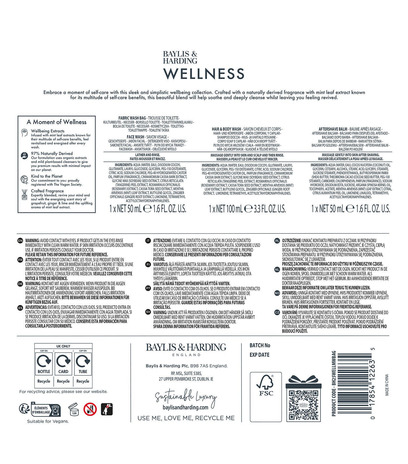 Wellness For Men Revived & Ready Wash Bag Gift Set