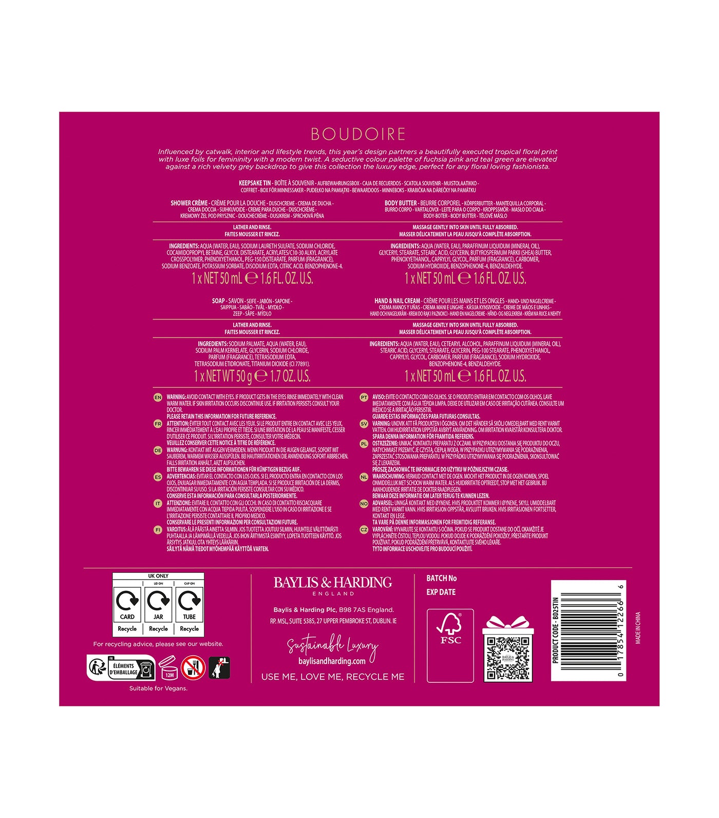 Boudoire Luxury Pamper Tin Gift Set