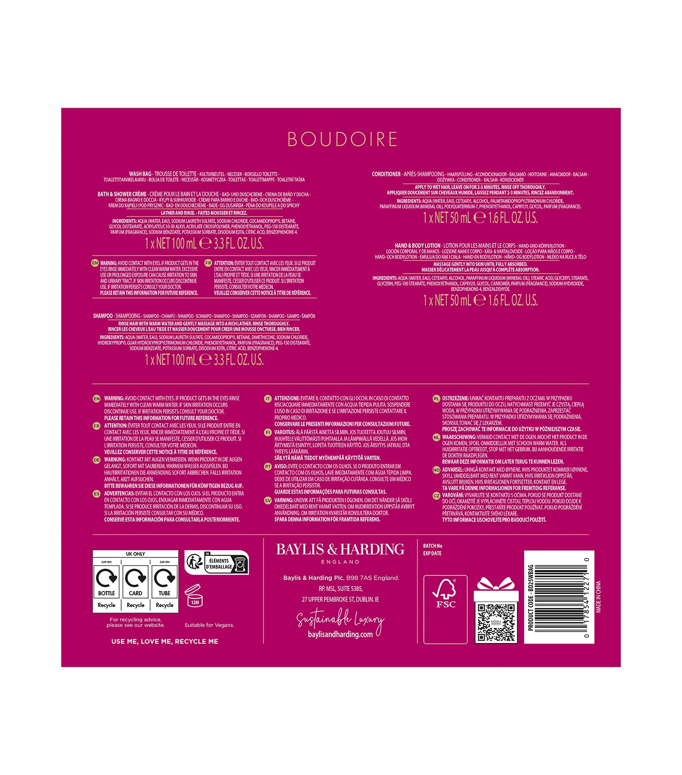 Boudoire Luxury Wash Bag Gift Set